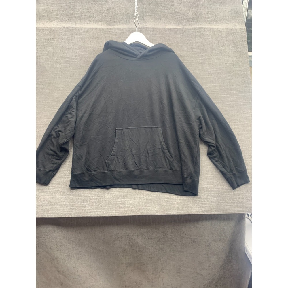 Vineyard Vines Hoodie Womens 3X Black Rayon Stretch Fleece Lined Oversized